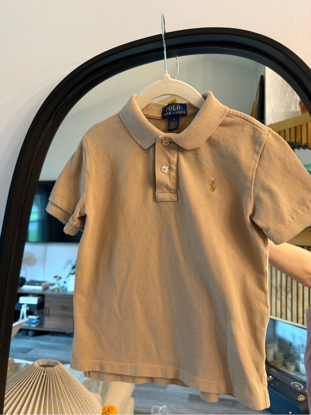 Polo by Ralph Lauren Kids Tan Polo Shirt with Embroidered Pony